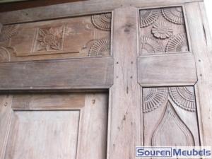 Antieke deuren en kozijn, oud teakhout (6)